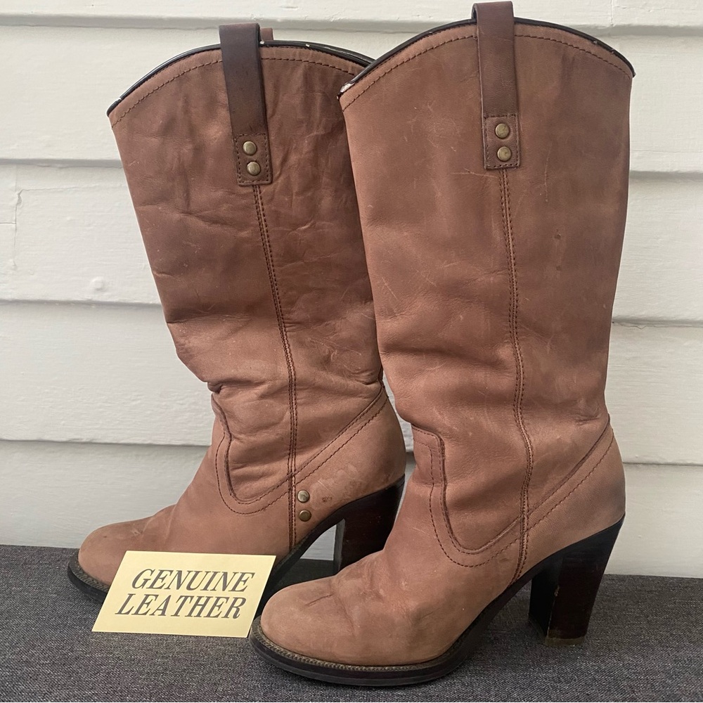 Vintage Tall Brown Leather Boots